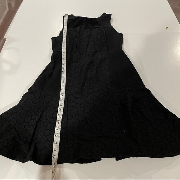 J. Crew Collection Black Ponte Eyelet A Line Dress Size 6 - Picture 9 of 9